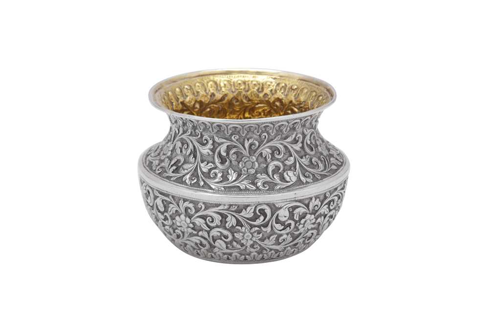 Lot 83 - A late 19th century Anglo – Indian silver bowl, Cutch, Bhuj circa 1890 by Oomersi Mawji (active 1860-90)
