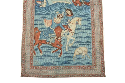 Lot 400 - A KALAMKARI COTTON HANGING OF BAHRAM AND GOLANDAM
