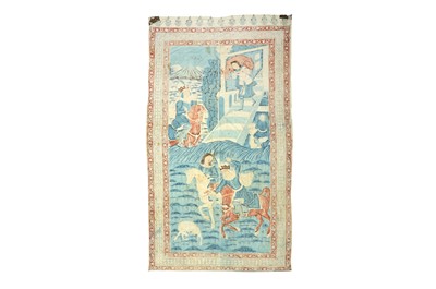 Lot 400 - A KALAMKARI COTTON HANGING OF BAHRAM AND GOLANDAM