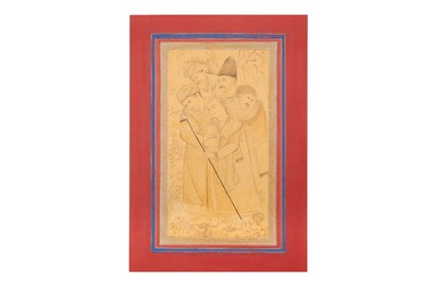 Lot 297 - AN ARCHAISTIC SAFAVID-REVIVAL DRAWING OF A GROUP OF SUFI DERVISHES