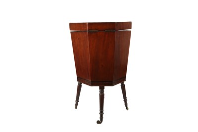 Lot 172 - A GEORGE III MAHOGANY AND BANDED WINE COOLER