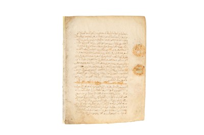 Lot 4 - A LOOSE FOLIO FROM A MINIATURE QUR’AN IN PROTO-MAGHRIBI SCRIPT