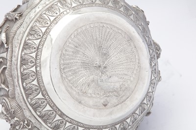 Lot 73 - A large late 19th / early 20th century Anglo - Indian unmarked silver bowl, Lucknow circa 1900