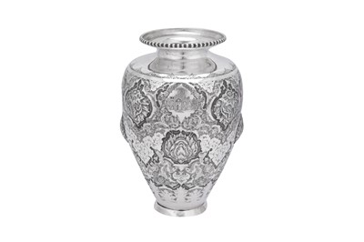 Lot 170 - A mid-20th century Iranian (Persian) silver vase, Isfahan circa 1950 by Abbas Parvaresh