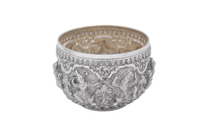 Lot 90 - An early 20th century Burmese unmarked silver bowl, Mandalay or Rangoon circa 1920