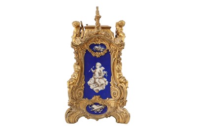 Lot 82 - A FRENCH AIGULLES ROCOCO REVIVAL ORMOLU MOUNTED MANTEL CLOCK, CIRCA 1860S