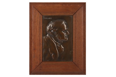 Lot 4 - A 19TH CENTURY COPPER RELIEF PLAQUE DEPICTING WAGNER