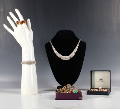 Lot 155 - A collection of semi-precious set jewellery...