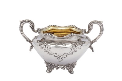 Lot 423 - An early Victorian Scottish sterling silver twin handled sugar bowl, Edinburgh 1837 by James Howden & Co