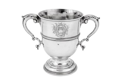 Lot 507 - A George II sterling silver twin handled cup, London 1749 by Fuller White