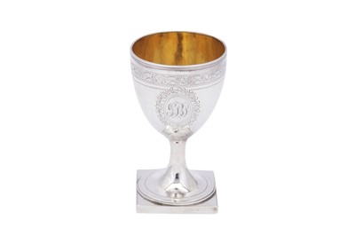 Lot 481 - A George III sterling silver goblet, London 1799 by James and Elizabeth Bland