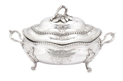 Lot 497 - An early George III sterling silver soup tureen, London 1764 by John Henry Vere and William Lutwyche