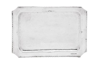 Lot 361 - A George VI sterling silver handmade tray, Chester 1947 by William Henry Creswick (reg. June 1945)