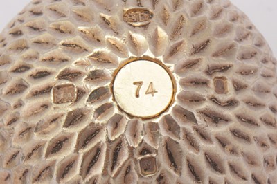 Lot 352 - A cased Elizabeth II sterling silver gilt surprise egg, London 1976 by Stuart Devlin
