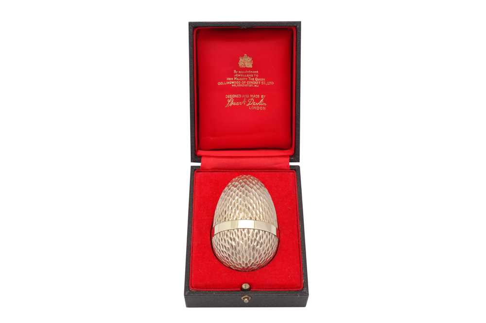Lot 352 - A cased Elizabeth II sterling silver gilt surprise egg, London 1976 by Stuart Devlin