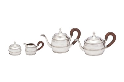 Lot 254 - A mid-20th century 800 standard silver four-piece tea and coffee service, Milan circa 1960 by Carlo Mozzoni