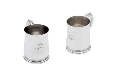 Lot 506 - A pair of George II Scottish silver half-pint mugs, Edinburgh circa 1750 by Hugh Gordon (assay master 1744-1758)