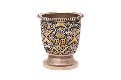 Lot 190 - An early 20th century Indonesian silver and enamel Royal beaker, probably Java circa 1920