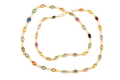 Lot 116 - A multi-coloured sapphire necklace