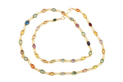 Lot 116 - A multi-coloured sapphire necklace
