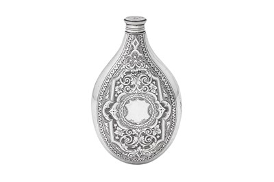 Lot 43 - A Victorian sterling silver spirit hip flask, Birmingham 1870 by George Unite