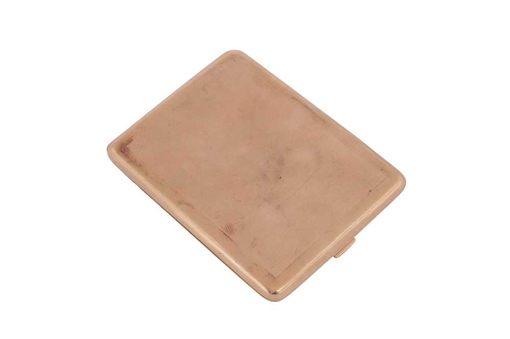 Lot 30 - A George V 9 carat gold cigarette case Birmingham 1918 by Mappin and Webb