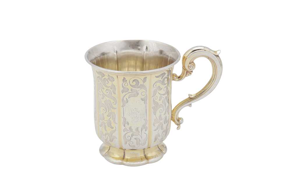 Lot 399 - A Victorian sterling silver gilt christening mug, London 1853 by messrs Barnard