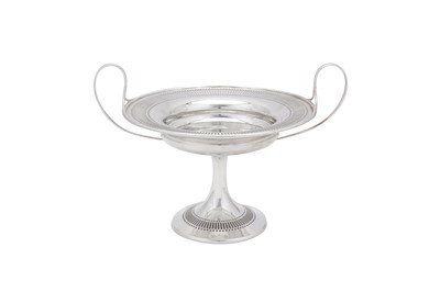Lot 382 - An Edwardian sterling silver twin handled pedestal fruit bowl, London 1905 by Mappin and Webb