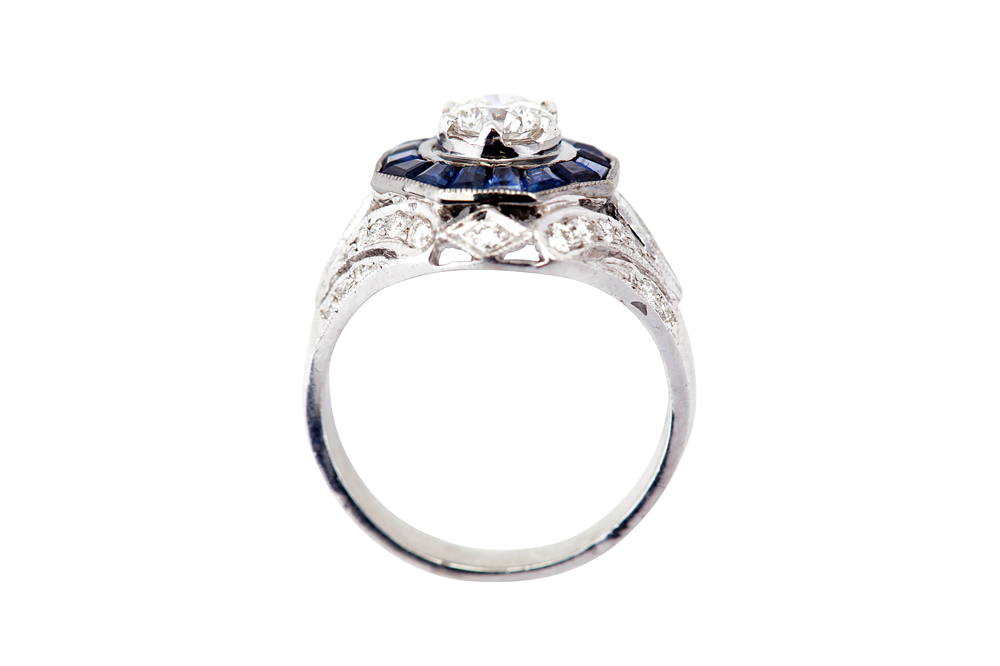 Lot 70 A sapphire and diamond dress ring