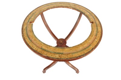 Lot 136 - A 12 INCH MAHOGANY FLOOR STANDING GLOBE STAND, 19TH CENTURY