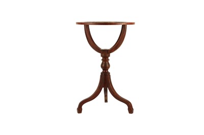 Lot 136 - A 12 INCH MAHOGANY FLOOR STANDING GLOBE STAND, 19TH CENTURY