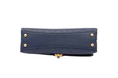 Lot 153 - Chanel Blue Top Handle Flap Bag