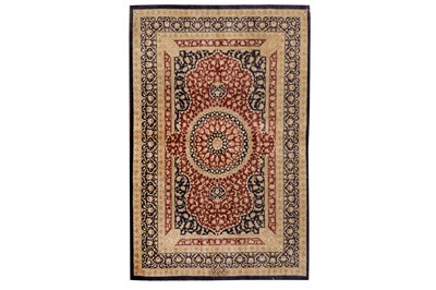 Lot 51 - AN EXTREMELY FINE SILK QUM RUG, CENTRAL PERSIA