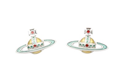 Lot 599 - Vivienne Westwood Enamel Orb Pierced Earrings
