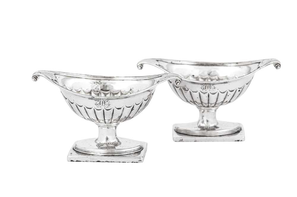 Lot 437 - A pair of George III sterling silver salts, London 1791 by William Fountain & Daniel Pontifex (reg. 29th July 1791)