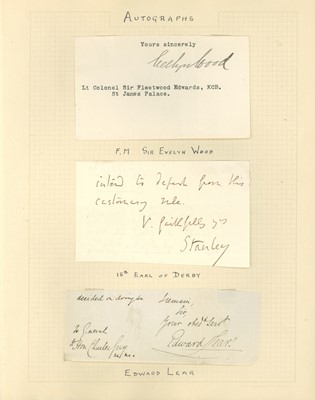 Lot 521 - Autograph Collection.- Incl. Edward Lear