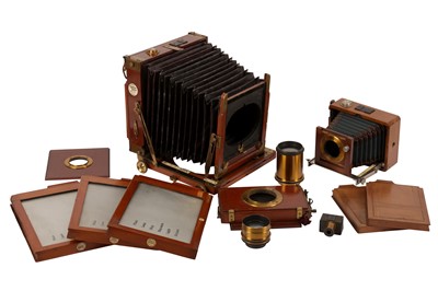 Lot 265 - A Thornton Pickard Half Plate Ruby Field Camera & An Unmarked Quarter Plate Camera