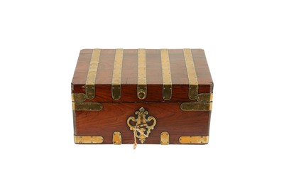 Lot 68 - AN ANGLO-INDIAN ROSEWOOD WRITING BOX, 19TH CENTURY