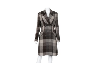 Lot 264 - Vivienne Westwood Anglomania Brown Wool Check Coat - Size 42