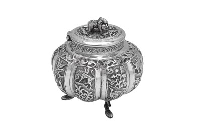 Lot 70 - An early 20th century Anglo – Indian unmarked silver tea caddy, Lucknow circa 1900