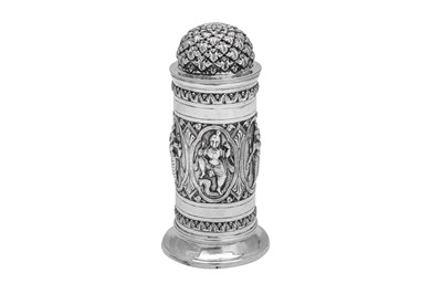 Lot 74 - An early 20th century Anglo – Indian unmarked silver sugar caster, Madras circa 1900