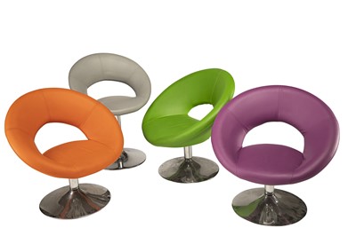 Lot 170 - A Group of 4 Colourful Swivel Chairs