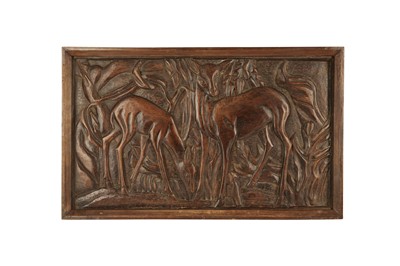 Lot 214 - A PAIR OF GERMAN BLACK FOREST CARVED WOODEN PANELS, 19TH CENTURY