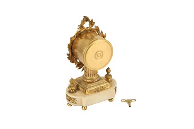 Lot 179 - A FRENCH ORMOLU AND WHITE MARBLE MANTEL CLOCK, 19TH CENTURY