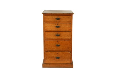 Lot 97 - A NARROW PINE CHEST OF DRAWERS, LATE 19TH CENTURY