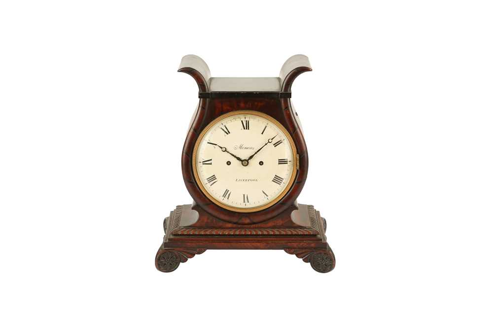 Lot 184 - A 19TH CENTURY MAHOGANY MANTLE CLOCK