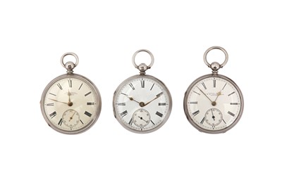 Lot 326 - 3 OPEN FACE POCKET WATCHES.