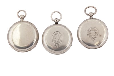 Lot 326 - 3 OPEN FACE POCKET WATCHES.