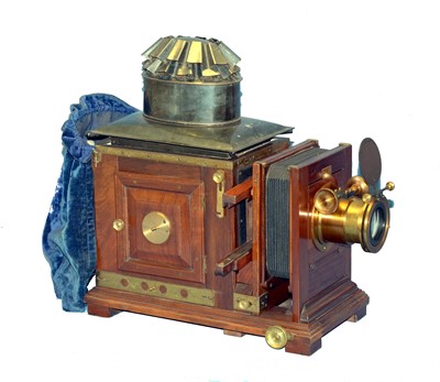 Lot 283 - A Large Brass & Mahogany Magic Lantern, Complete and in Original Crate