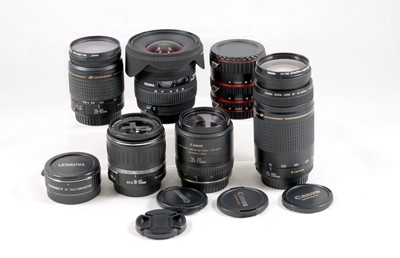 Lot 142 - Group of Canon AF Lenses inc Sigma 10-20mm